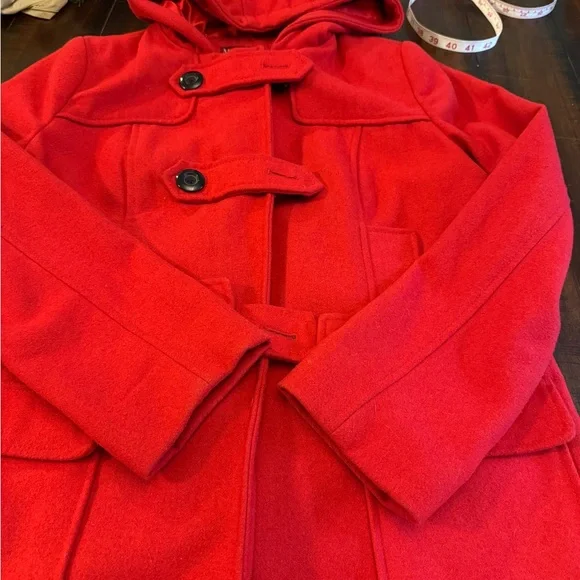 MERONA Women's Bold Red Pea Coat, size Large - Picture 7 of 7